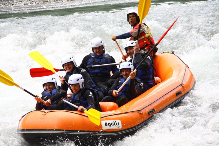 Rafting down the river